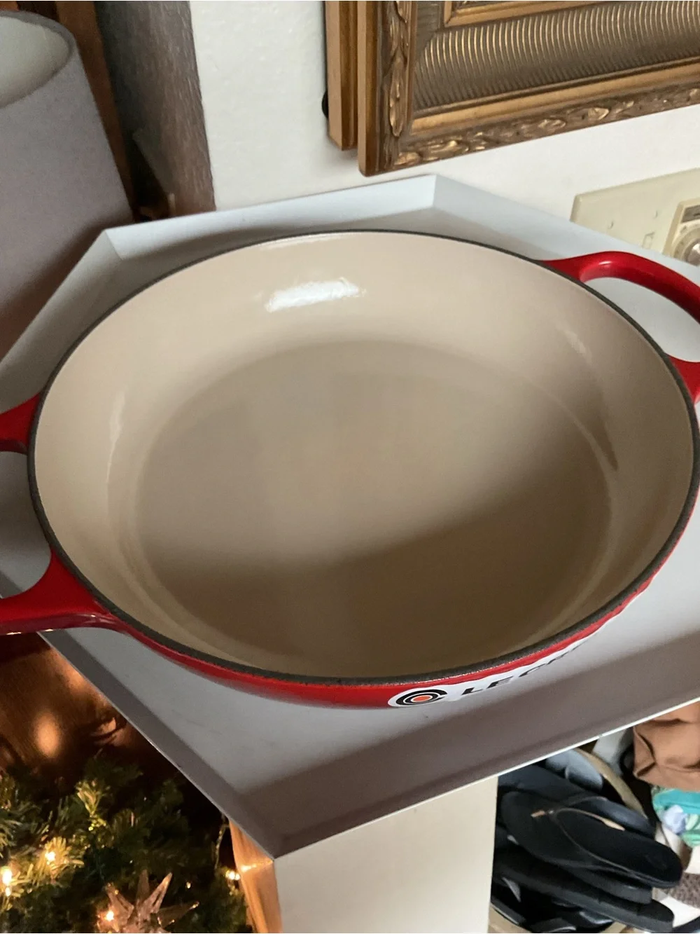LE CREUSET ENAMELED CAST IRON BRAISER GLASS LID 2.25 QT CERISE RED NEW NO BOX